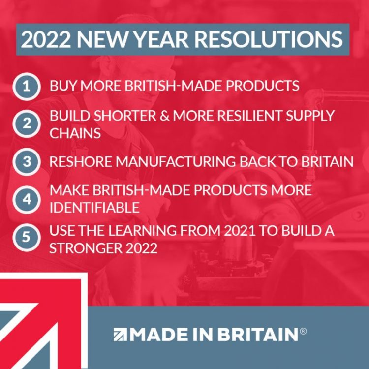 British Manufacturers - New Year Resolutions 2022 by Made in Britain.
